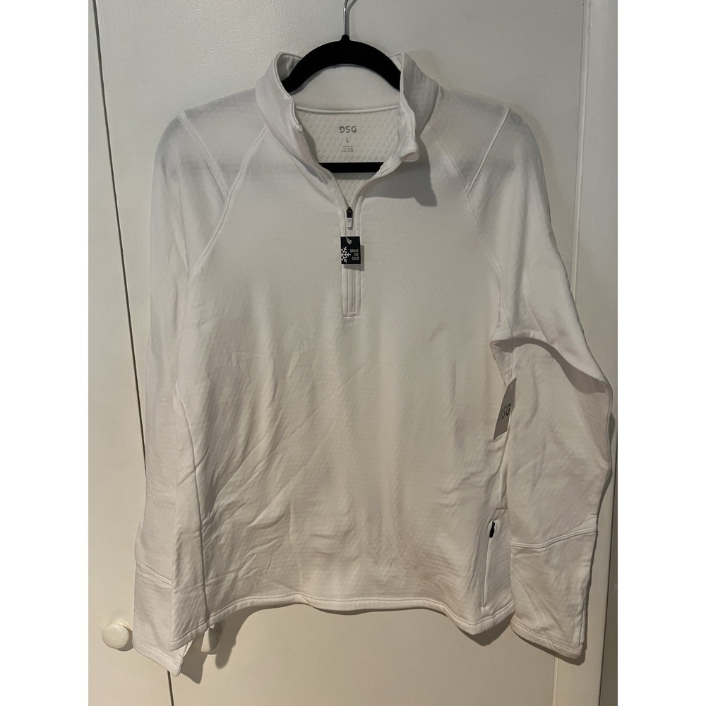 NWT DSG Run Grid 1/4 Zip Gray Size Large L/S Lightweight Pullover Womens Cold